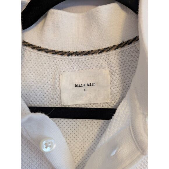 Billy Reid Hemp Cotton Twill Polo in White size Large Orig. $178 - Picture 7 of 8
